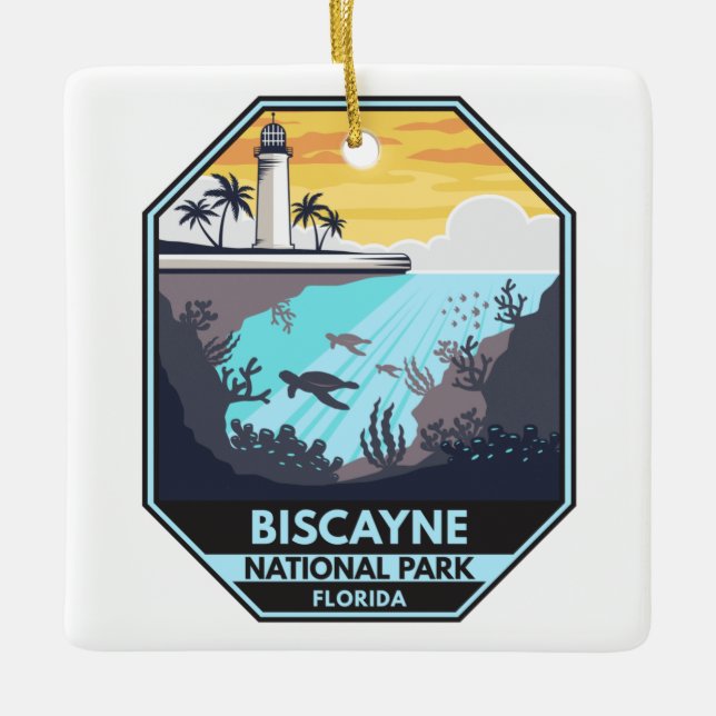 Biscayne National Park Florida Emblem Ceramic Ornament (Front)