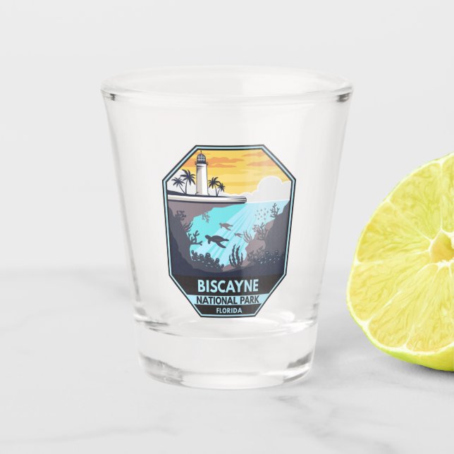 Biscayne National Park Florida Emblem Shot Glass (Front)