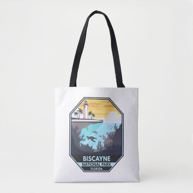 Biscayne National Park Florida Emblem Tote Bag (Front)