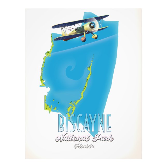 Biscayne national park Florida map Photo Print (Front)