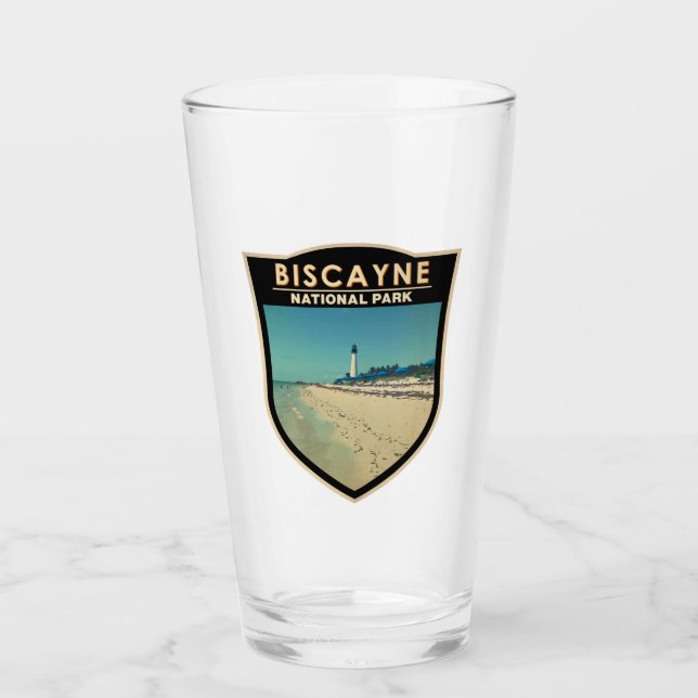 Biscayne National Park Florida Watercolor Glass (Front)