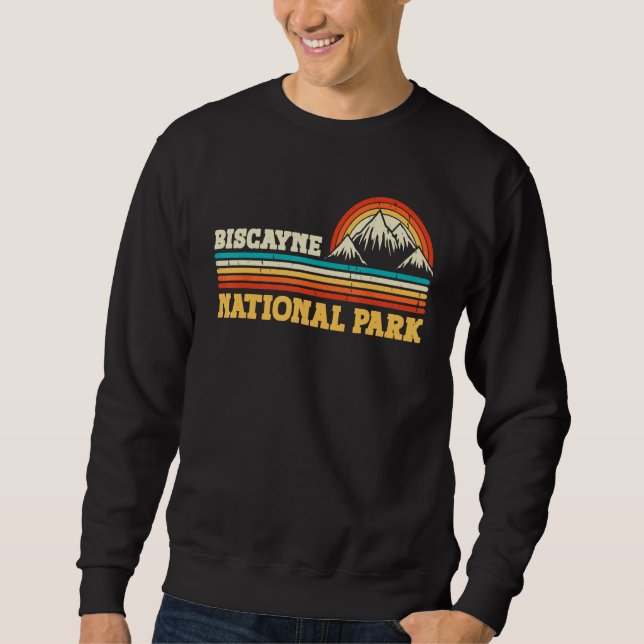 Biscayne National Park Mountain Trees & Sun Campin Sweatshirt (Front)