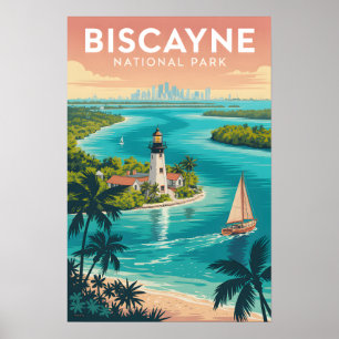 Biscayne National Park Vintage Florida Poster