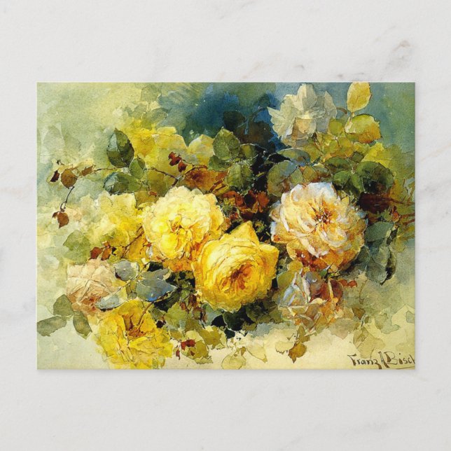 Bischoff - Roses (yellow) Postcard (Front)