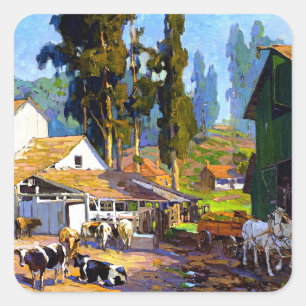 Bischoff - The Dairy, fine art, Square Sticker