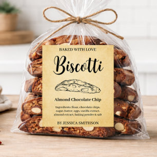 Biscotti Custom Homemade label BIS001bwn