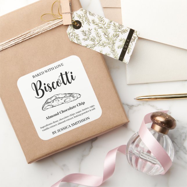 Biscotti Custom Homemade label BIS001sq (Gifting)