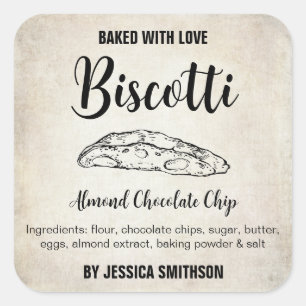 Biscotti Custom Homemade label BIS002bsq