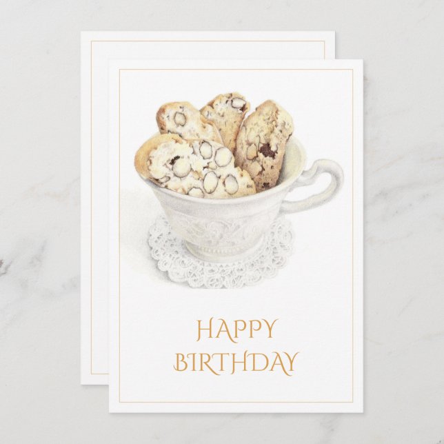 BISCOTTI Happy Birthday 4.5x6.25 Flat Card (Front/Back)
