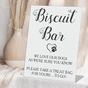 Biscuit Bar Pet Doggie Dog Treat Wedding Favour Pedestal Sign