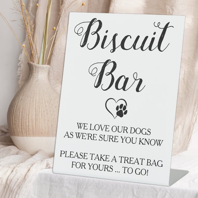 Biscuit Bar Pet Doggie Dog Treat Wedding Favour  Pedestal Sign (Creator Uploaded)