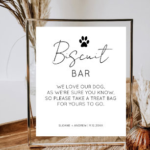 Biscuit Bar Pet Treat Favour Minimalist Wedding Poster