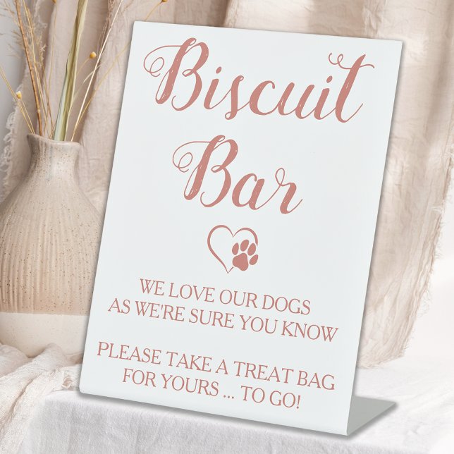 Biscuit Bar Rose Gold Pet Dog Treat Wedding Favour Pedestal Sign (Creator Uploaded)