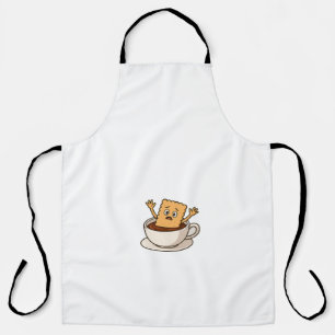 Biscuit in Trouble Inside a Coffee Cup Apron