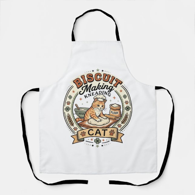 Biscuit Making Kneading Cat Biscuit Making Kneadin Apron (Front)