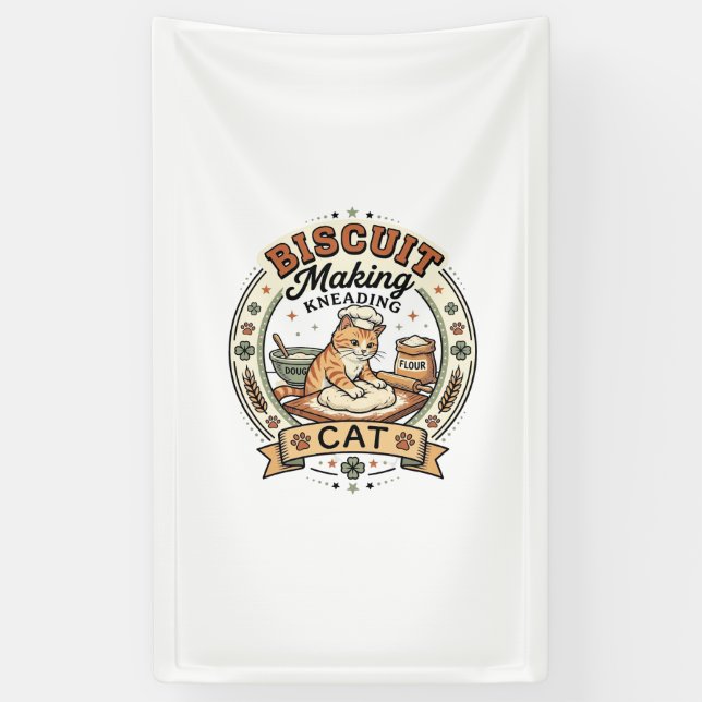 Biscuit Making Kneading Cat Biscuit Making Kneadin Banner (Vertical)