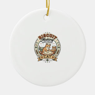 Biscuit Making Kneading Cat Biscuit Making Kneadin Ceramic Ornament