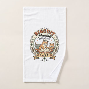 Biscuit Making Kneading Cat Biscuit Making Kneadin Hand Towel