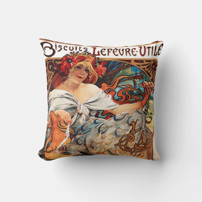 Biscuit, Mucha Cushion (Front)