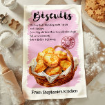 Biscuit Recipe Personalised Tea Towel<br><div class="desc">Bring a touch of homemade charm to your kitchen with this personalised Biscuit Recipe kitchen towel. Featuring a classic biscuit recipe, this towel is both decorative and functional. Customise it with your name or a special message, making it a perfect gift for bakers or a delightful addition to your kitchen...</div>