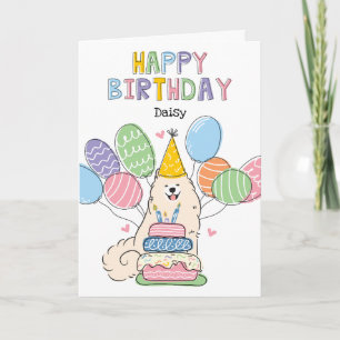 Biscuit Samoyed Dog Happy Birthday Card