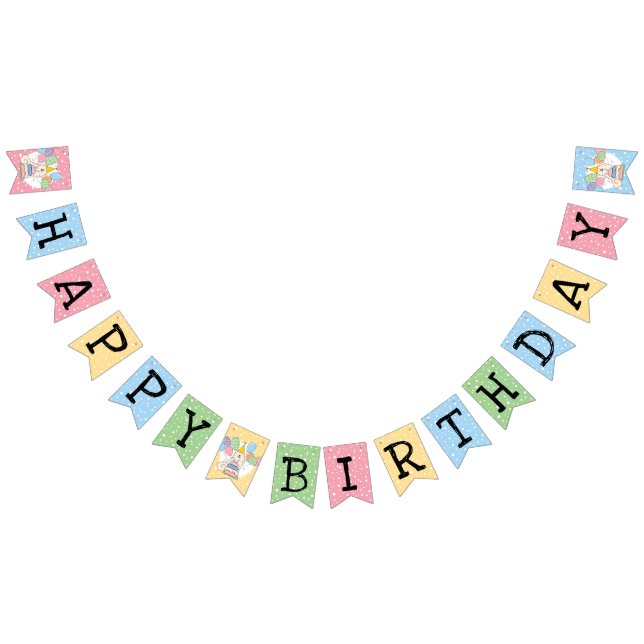 Biscuit Samoyed Happy Birthday Party Bunting Flags (All)