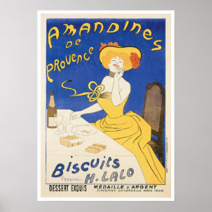 Biscuits Amandines Vintage Food Ad Art Poster