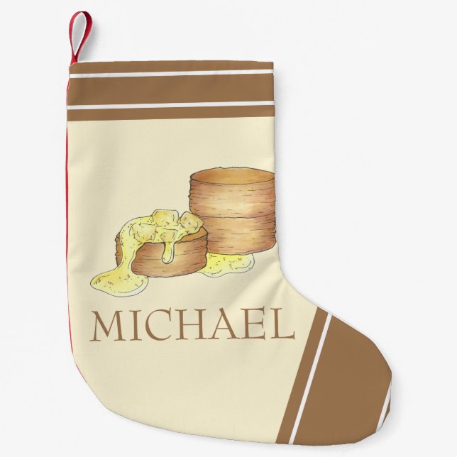 Biscuits and Gravy Southern Food Cooking Cuisine Small Christmas Stocking (Front)