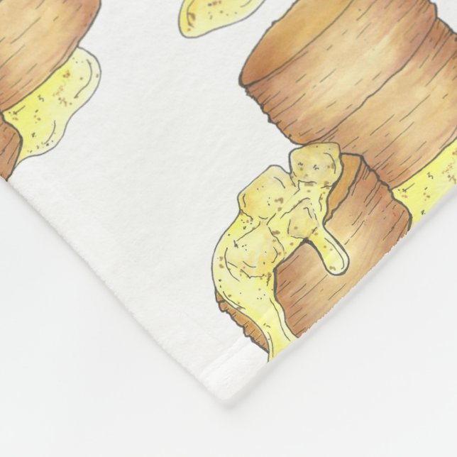 Biscuits and Sausage Gravy Southern Breakfast Food Fleece Blanket (Corner)