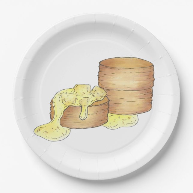 Biscuits and Sausage Gravy Southern Breakfast Food Paper Plate (Front)