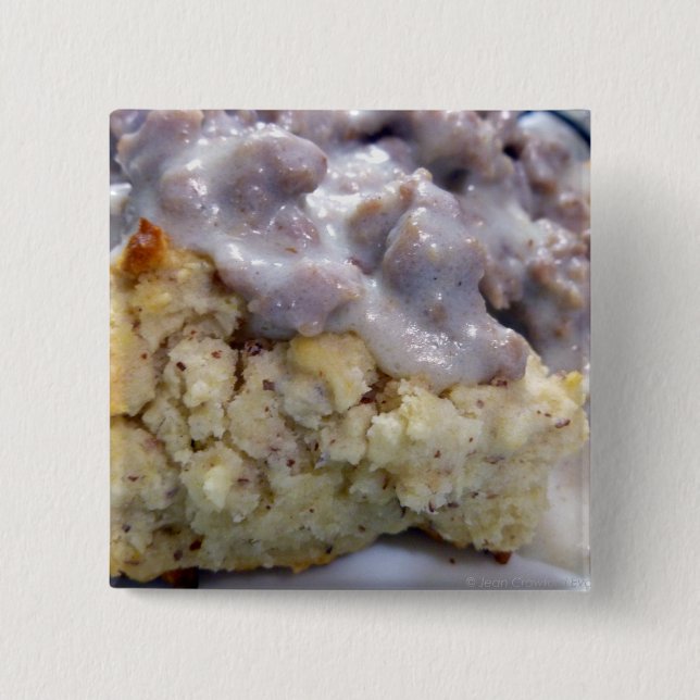 Biscuits & gravy 15 cm square badge (Front)