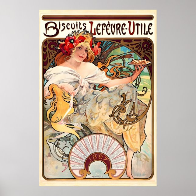 Biscuits Lefevre-Utile 1896 POSTER PRINT A1 (Front)