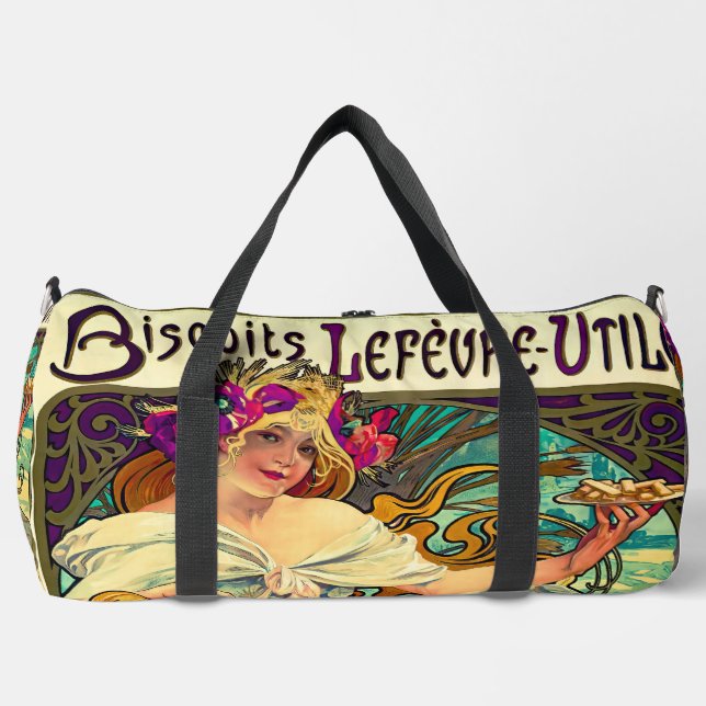 Biscuits Lefevre-Utile by Alphonse Mucha (1896) Duffle Bag (Front)