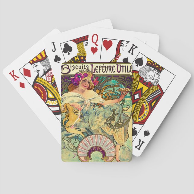 Biscuits Lefevre-Utile by Alphonse Mucha (1896) Playing Cards (Back)