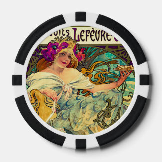 Biscuits Lefevre-Utile by Alphonse Mucha (1896) Poker Chips