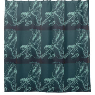 Bise in Black Shower Curtain