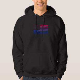 Bisexual American Flag LGBTQ Bisexual Pride Bisexu Hoodie