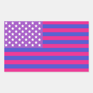 Bisexual American Flag Rectangular Sticker