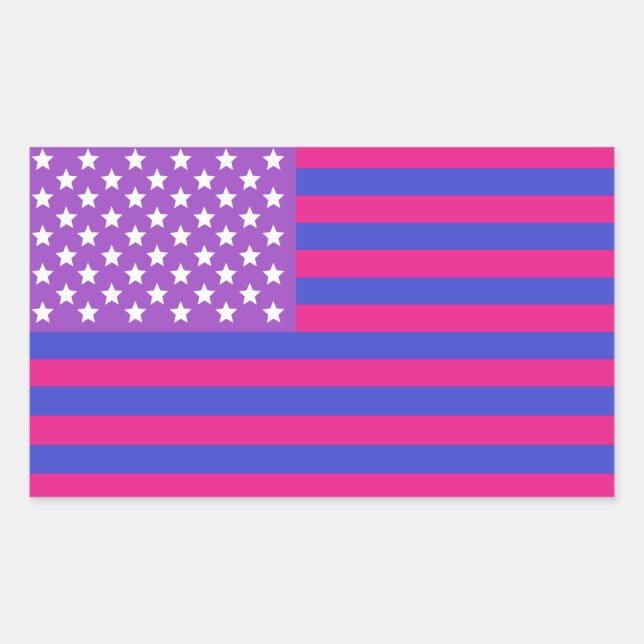 Bisexual American Flag Rectangular Sticker (Front)