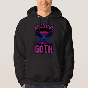 Bisexual And Goth Gothic Emo Bat Pride LGBTQ Hallo Hoodie