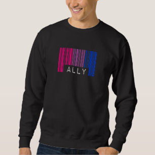 Bisexual Barcode Pride Ally Queer Aesthetic Lgbtq Sweatshirt