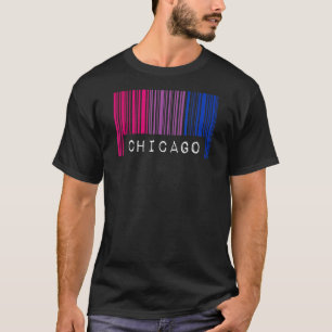 Bisexual Barcode Pride Chicago Illinois Queer Aest T-Shirt