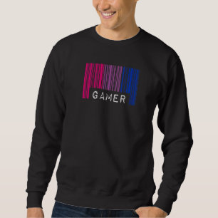 Bisexual Barcode Pride Gamer Nerd Queer Aesthetic Sweatshirt