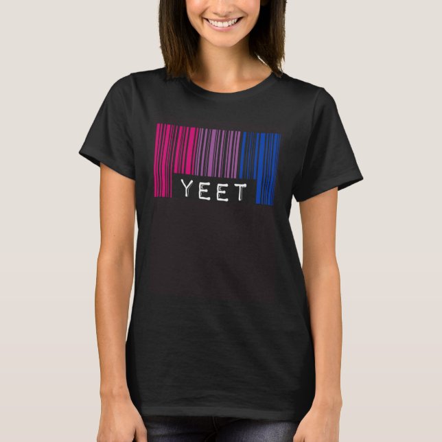 Bisexual Barcode Pride Yeet Meme Queer Aesthetic L T-Shirt (Front)