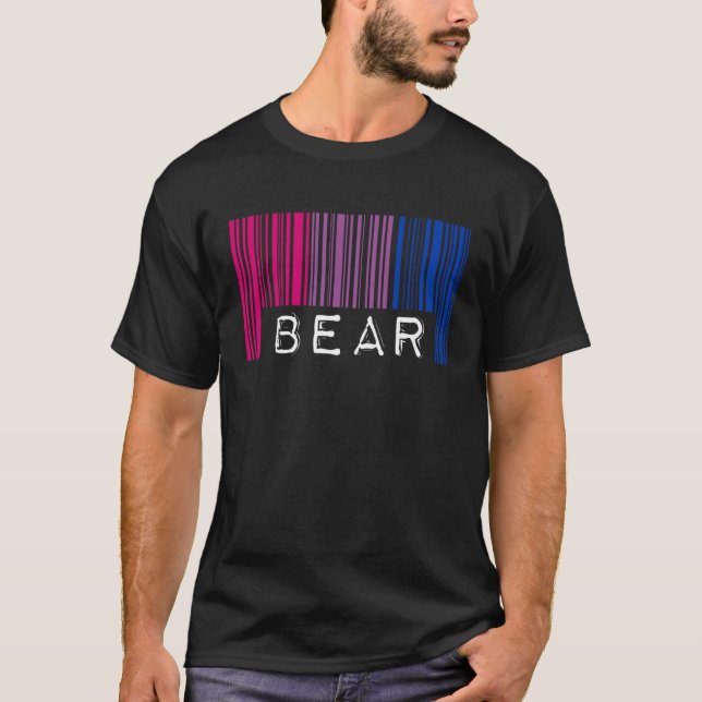 Bisexual Bear Barcode Cute and Chubby Bisexual Pri T-Shirt (Front)