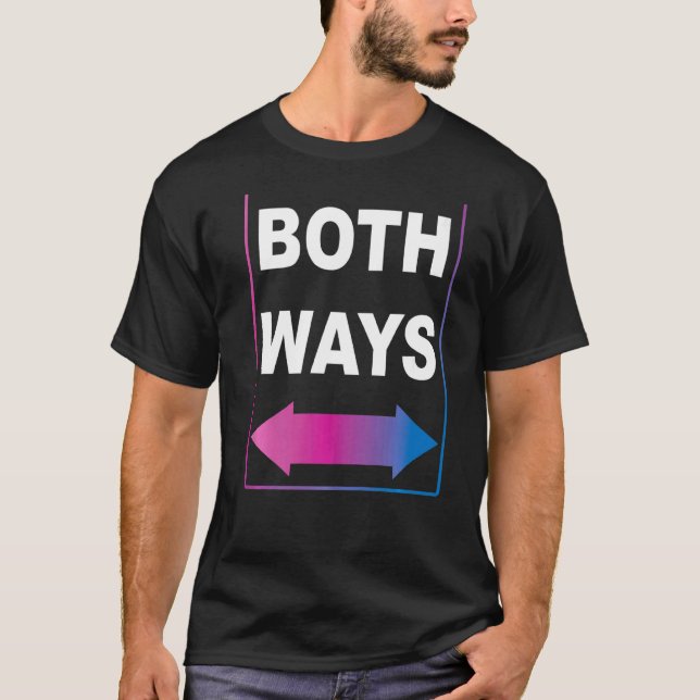 Bisexual Bi Pride Flag Both Ways T-Shirt (Front)