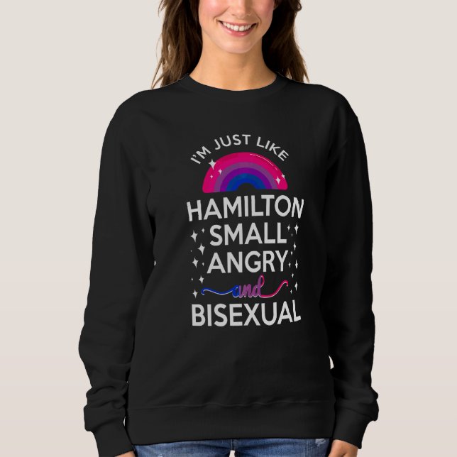 Bisexual Bi Pride Flag I'm Just Like Hamilton Smal Sweatshirt (Front)