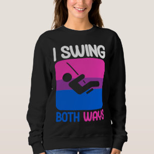 Bisexual Bi Pride Flag Pun I Swing Both Ways Sweatshirt