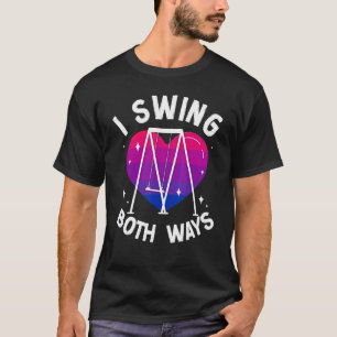 Bisexual Bi Pride Flag Pun Swing I Swing Both Ways T-Shirt