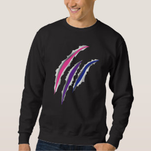 Bisexual Bi Pride Flag Scratch Scar Sweatshirt